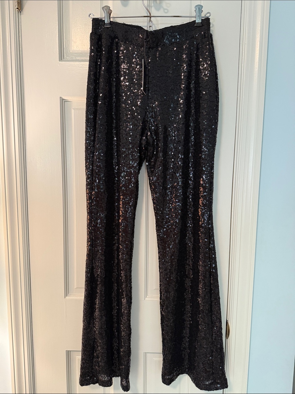 Sincerely Jules Black Sequin Boot Cut Pants